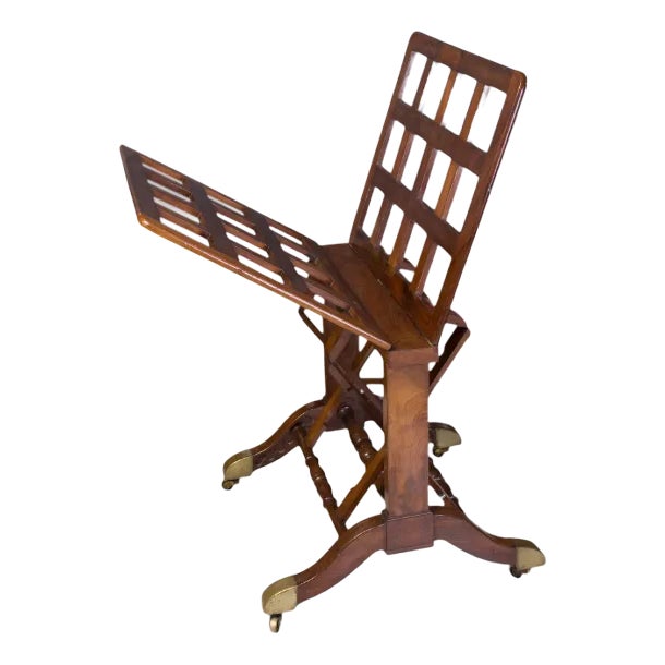 English Mahogany Library Folio Stand, 1830s For Sale