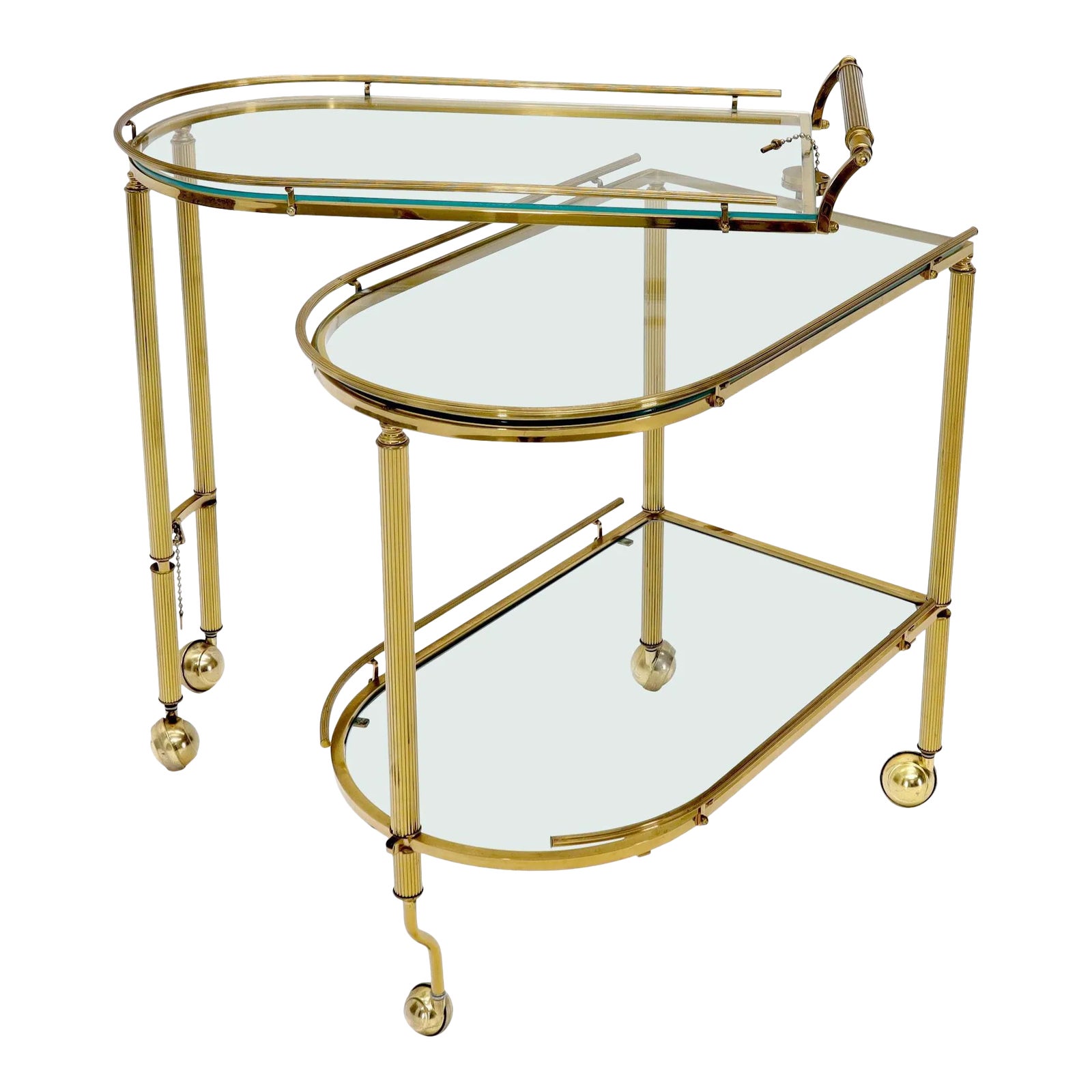 Half Oval Expandable Serving Cart Tray Table Chairish