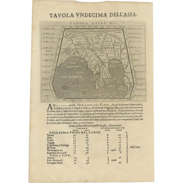 Sheet with Copper Engravings of India, 1598 For Sale