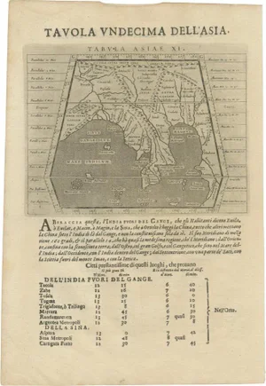 Sheet with Copper Engravings of India, 1598