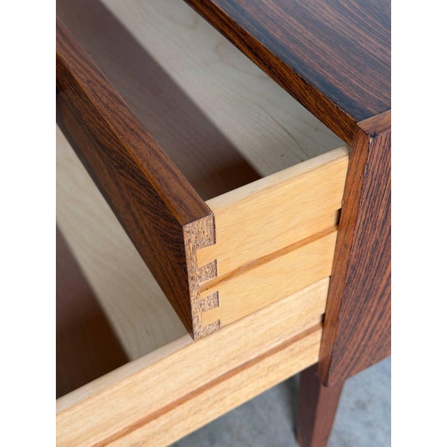 Mid-Century Modern Rosewood Small Dresser Wooden Nightstand Compact Dresser Mid-Century Modern 1960s For Sale - Image 3 of 9