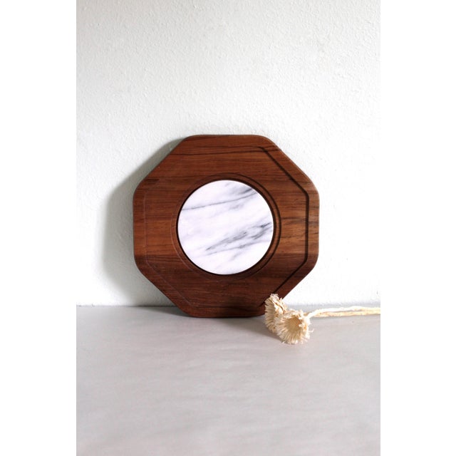 1960s Mid-Century Marble and Wood Cheese Board For Sale - Image 11 of 11
