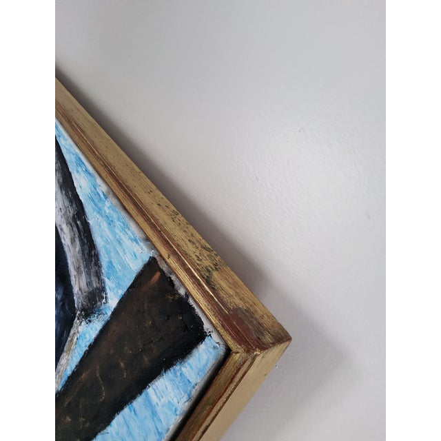 Mid Century Swedish Modernist Naivist Maritime Oil Painting of a Fisherman For Sale - Image 17 of 17