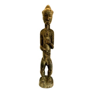 African Carved Wood Male Sculpture For Sale
