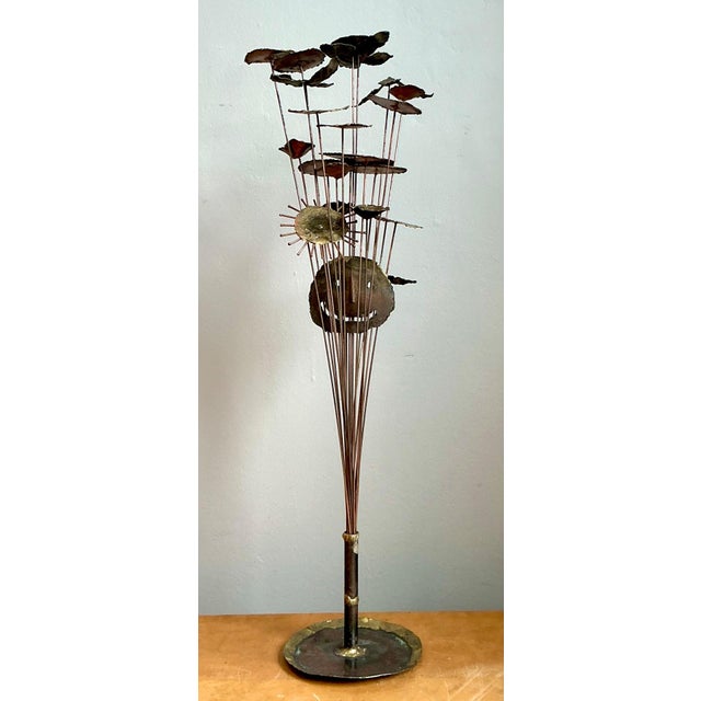 Vintage Brutalist Torch Cut Flower Sculpture For Sale - Image 10 of 17