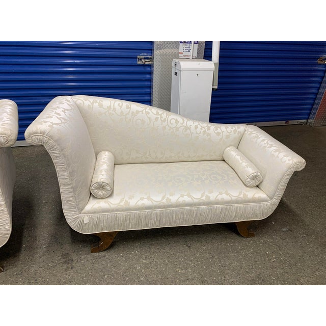 1940s Pair of Vintage Biedermeier Style Chaise Lounges For Sale - Image 5 of 9