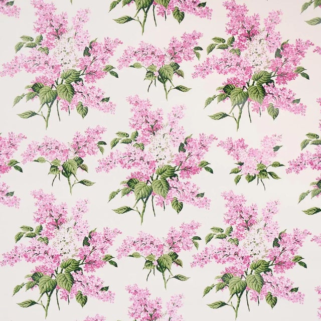 Schumacher x Johnson Hartig Proust's Lilacs Wallpaper in Pink For Sale