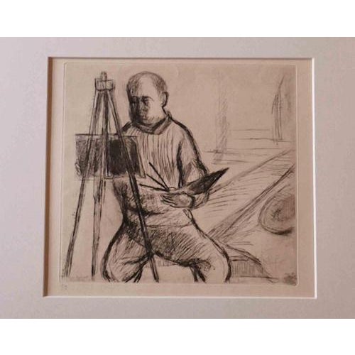 Portrait is an original Etching realized in the mid-20th Century by Paul Pouchol (1904-1963). Good Conditions. The artwork...