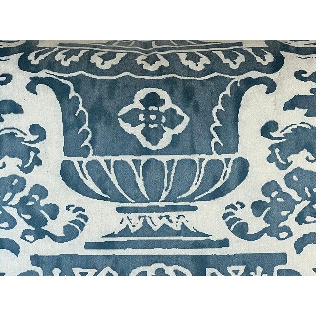 Baroque Custom Fortuny Pillows in Carnavalet Pattern, Blue & White For Sale - Image 3 of 9