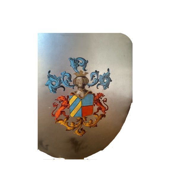 Pair of Vintage Italian Hand-Painted Renaissance Style Table Lamps With Heraldic Motifs For Sale - Image 10 of 16