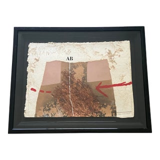 James Coignard, Original Embellished Carborundum Etching, 'Vecteur Rouge' Signed, #33/95, Framed, 1989 For Sale
