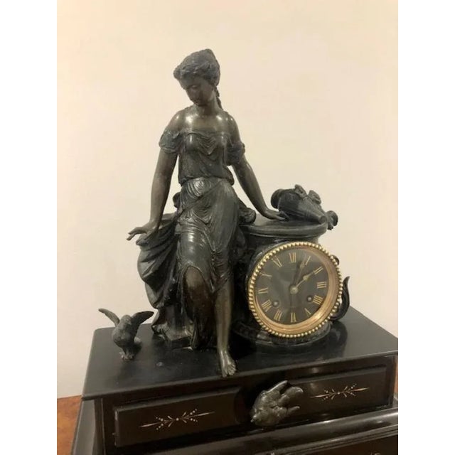Mid 19th Century Large Antique Victorian Mantle Clock, 1860s For Sale - Image 5 of 8