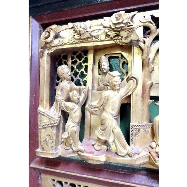 Large Asian Lacquered Wood Panel For Sale - Image 11 of 18