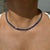 Navy Blue Modern Luxe 34.91ct Blue Sapphire Tennis Necklace in 14k White Gold- 16 Inches For Sale - Image 8 of 15