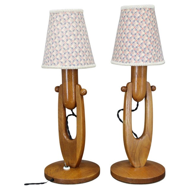 Mid-Century Adjustable Wooden Table Lamps, Former Czechoslovakia, 1970s, Set of 2 For Sale - Image 16 of 16