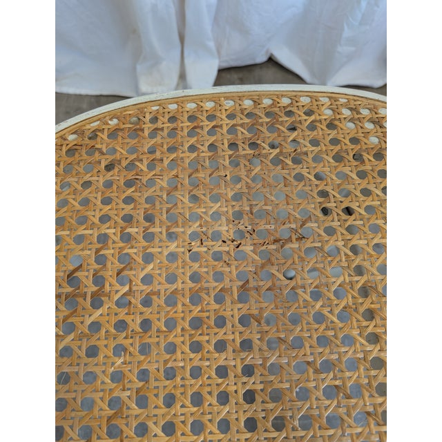 Vintage Dining Chairs in White Wood with Cane Seats, 1970s, Set of 6 For Sale - Image 16 of 18