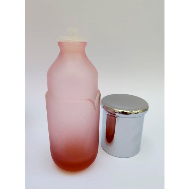 Vintage Italian Pink Murano Glass Bottle Tray and Punch Container from VeArt, 1980s, Set of 3 For Sale - Image 3 of 12
