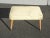 Vintage Mid Century Modern Cream White Ottoman W Peg Legs For Sale - Image 9 of 12