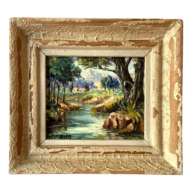 Edmond Flégier, Provence Landscape, 1950s, Oil on Panel For Sale