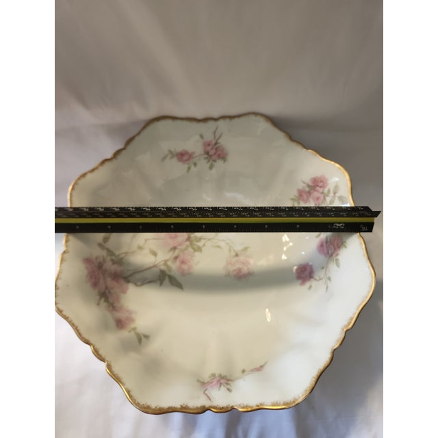 Antique Haviland Limoges Baltimore Rose 10" Square Salad Bowl For Sale - Image 10 of 12