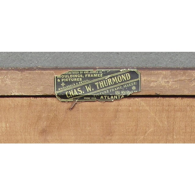 Antique Nautical Watercolor/Ink on Paper – Signed Harbor Scene in Ornate Frame, Chas. W. Thurmond Stamp For Sale - Image 10 of 10