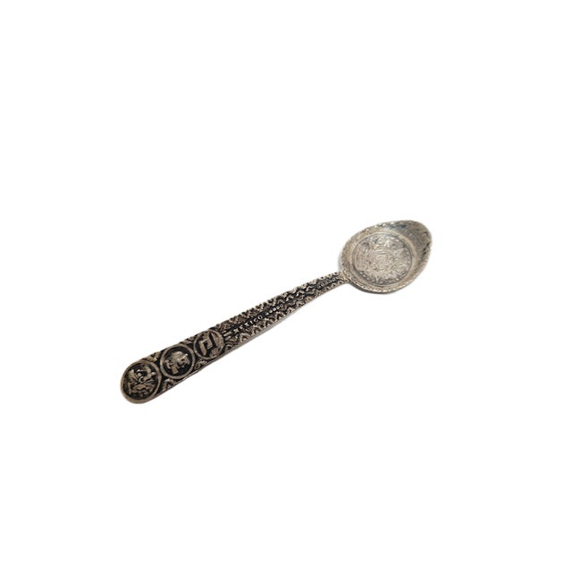 Silver Salt Spoon, Mexico, 1950s For Sale - Image 4 of 7