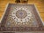 Vintage Persian Tabriz Square Area Rug, Hand-Knotted Wool & Silk, Fine Medallion Floral Pattern, Ivory & Brown, 7x7 For Sale In Chicago - Image 6 of 16