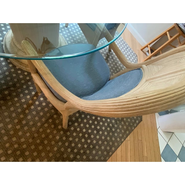 Beige 20th Century Glass Top Dining Table and Four Arm Chairs For Sale - Image 8 of 12
