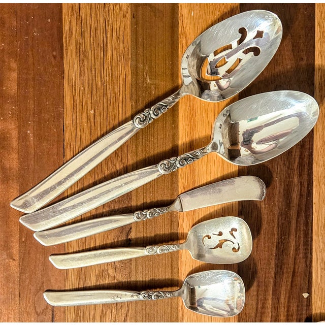 Art Nouveau 12 Full Placesettings Plus Art Nouveau Silverplate- Set of Seventy- Three For Sale - Image 3 of 18