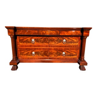 1990s Ralph Lauren Federal Style Mahogany Chest of Drawers by Henredon For Sale