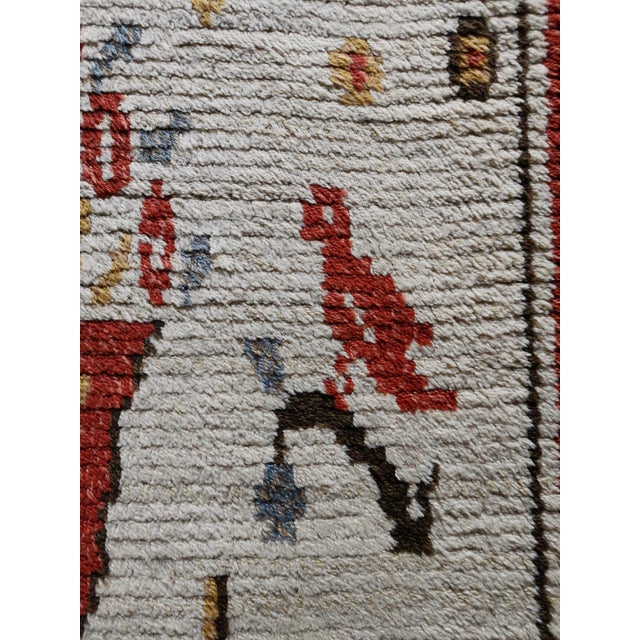 Swedish Grace Wool Rya Rug with Flower Motif, 1920s For Sale - Image 12 of 18