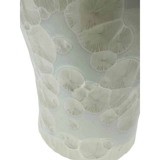Vintage 1980s Japanese Porcelain Vase With Crystalline Glaze and Koi Fish Motif For Sale - Image 9 of 11