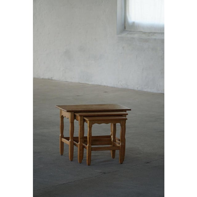 Mid-Century Modern Nesting Tables in Oak, 1960s, Set of 3 For Sale - Image 13 of 18