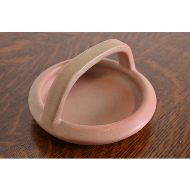 Rookwood Pottery Rookwood Pottery Arts & Crafts Glazed Ceramic Pink Handled Bowl or Ashtray, 1919 For Sale - Image 4 of 11