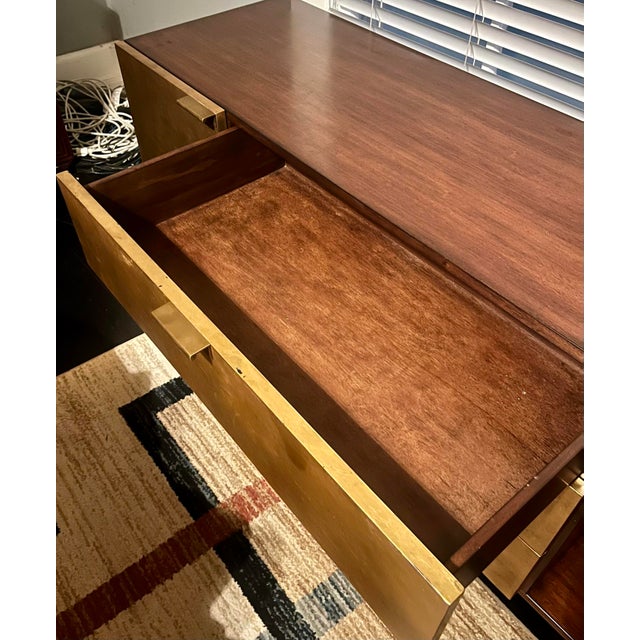 Mid-Century Modern Mid-Century Modern Credenza With Brass Legs - Aurum Finish For Sale - Image 3 of 12