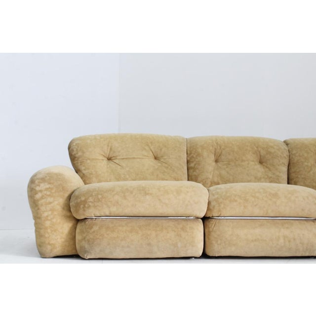 Vintage Italian Curved Modular Chrome Sofa, 1970s, Set of 4 For Sale - Image 10 of 11