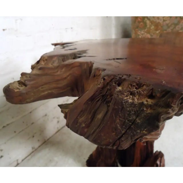 1960s Coffee Table With Burl Wood Top For Sale - Image 4 of 6