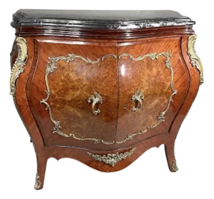 1900s French Louis XVI Mahogany Marble Commode - 1 Pc