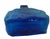 1960s Empoli Cadmium Blue Art Glass Bottle W/Stopper Textured Italian Decanter For Sale - Image 4 of 8
