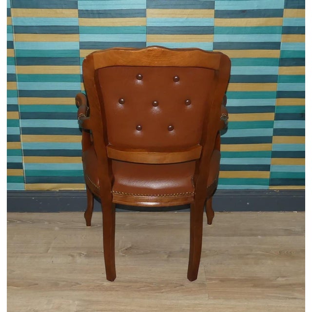 Baroque Chippendale Chair in Skai and Faux Leather, 1960s For Sale - Image 4 of 9