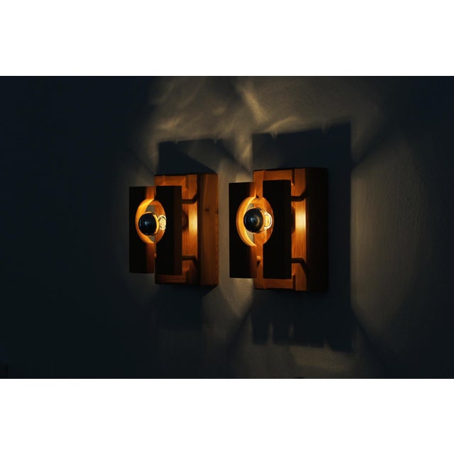 Wood Vintage Swedish Pine Wall Light, Set of 2 For Sale - Image 7 of 8
