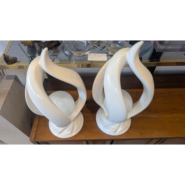 Helix Lamps - Modern -Vintage Large 22" Retro Ceramic- Minimalist For Sale - Image 10 of 11