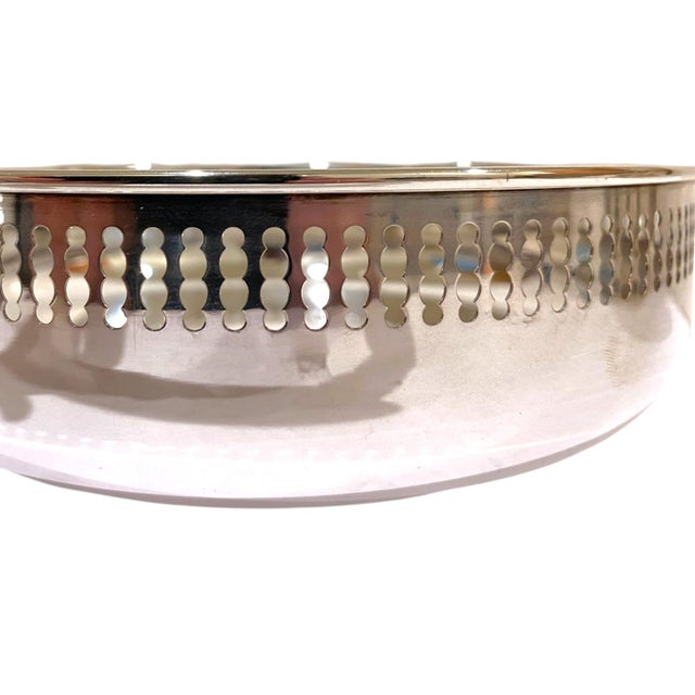Italian Vintage Italian Greggio .800 Silver Pierced Gallery Centerpiece Bowl For Sale - Image 3 of 11