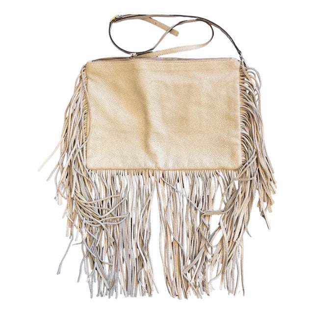 21st Century High Quality Cream Leather Italian Shoulder Bag by Avenue 67 For Sale