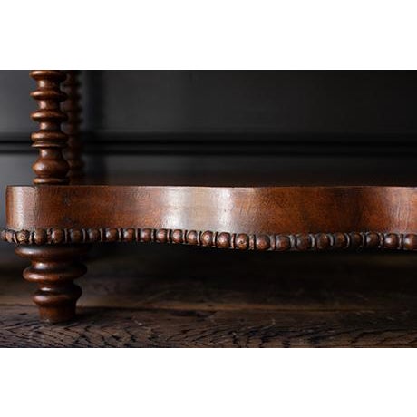 Antique Victorian Spool Turned Etagere, Tabletop Display Shelf With Serpentine Front For Sale - Image 10 of 17