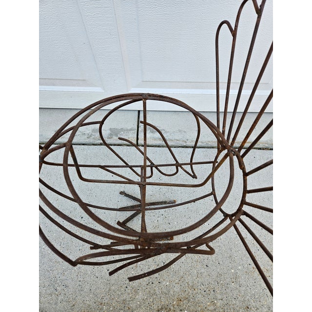 Folk Art Wire Turkey Planter For Sale - Image 11 of 12