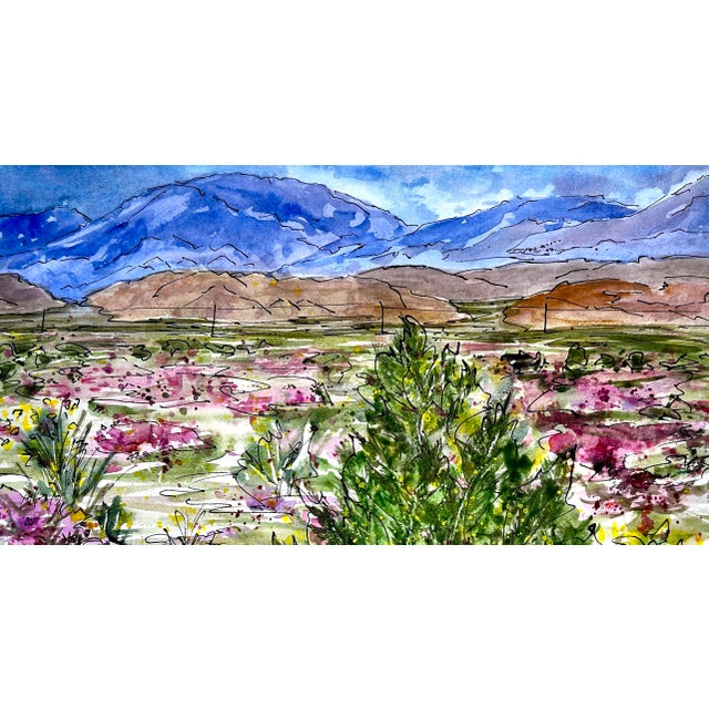 2020s Original Watercolor Painting “Creosote After the Rain” For Sale - Image 5 of 5