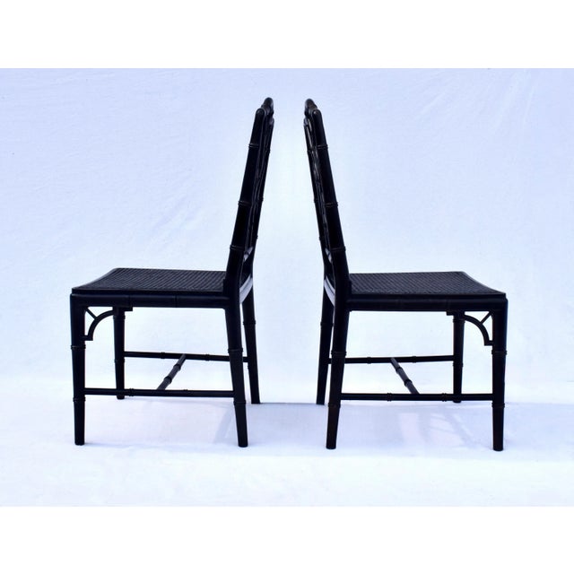 Vintage Chinese Chippendale Dining Chairs, Set of Eight, Lacquered For Sale - Image 4 of 16