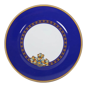 Authentic Hermès Cocarde De Soie Porcelain Dinner Plate 1 of 16 Available