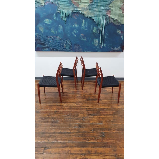 Beautiful set of 4 moller chairs, model 78 with new danish cord. The model 78 is in my opinion the best niels moller...